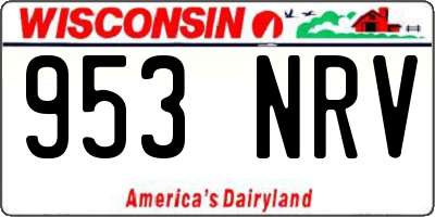 WI license plate 953NRV