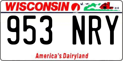 WI license plate 953NRY