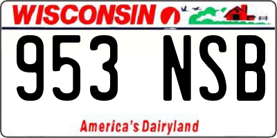 WI license plate 953NSB