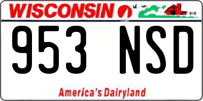 WI license plate 953NSD