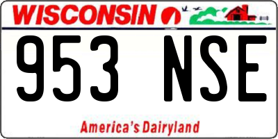 WI license plate 953NSE