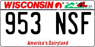 WI license plate 953NSF
