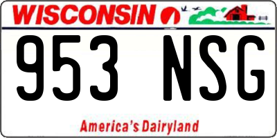WI license plate 953NSG