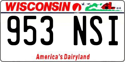 WI license plate 953NSI