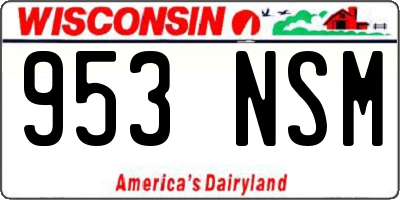 WI license plate 953NSM