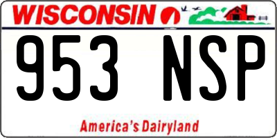 WI license plate 953NSP