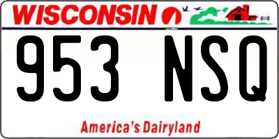 WI license plate 953NSQ