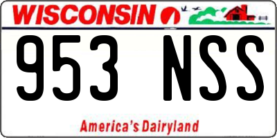 WI license plate 953NSS