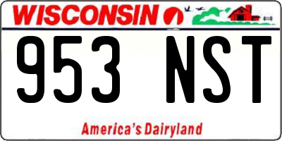 WI license plate 953NST