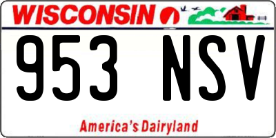 WI license plate 953NSV