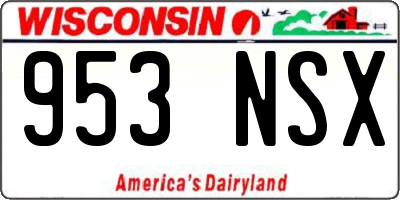 WI license plate 953NSX