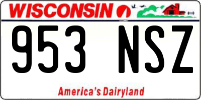 WI license plate 953NSZ