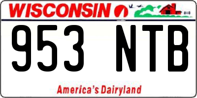 WI license plate 953NTB