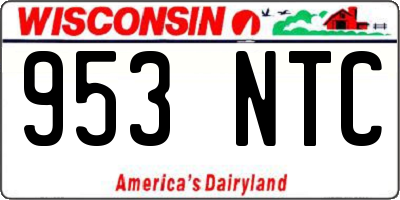 WI license plate 953NTC