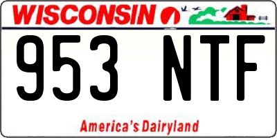 WI license plate 953NTF