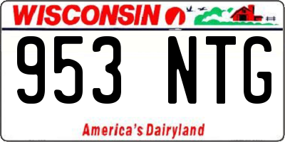 WI license plate 953NTG