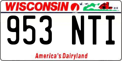 WI license plate 953NTI