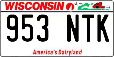 WI license plate 953NTK