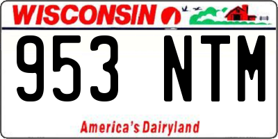 WI license plate 953NTM