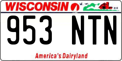 WI license plate 953NTN