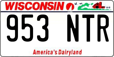 WI license plate 953NTR