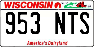WI license plate 953NTS