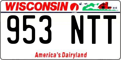 WI license plate 953NTT