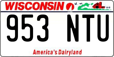 WI license plate 953NTU