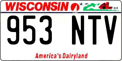 WI license plate 953NTV