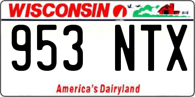 WI license plate 953NTX