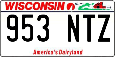 WI license plate 953NTZ