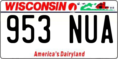 WI license plate 953NUA