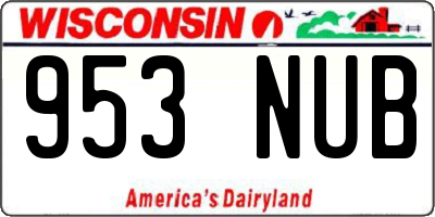 WI license plate 953NUB