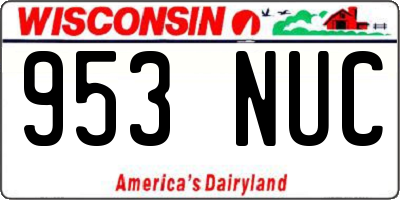 WI license plate 953NUC
