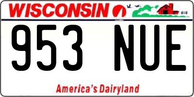 WI license plate 953NUE