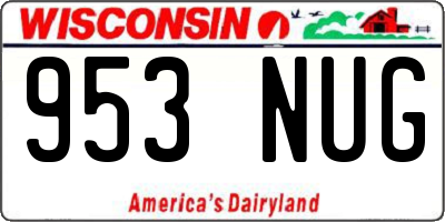 WI license plate 953NUG