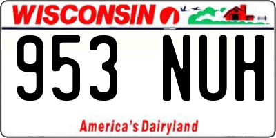 WI license plate 953NUH