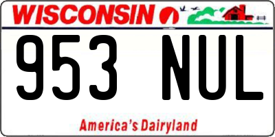 WI license plate 953NUL