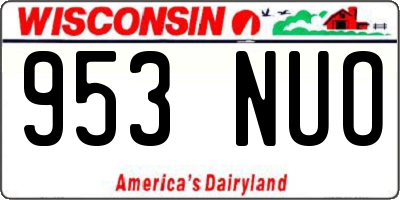 WI license plate 953NUO