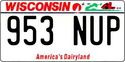 WI license plate 953NUP