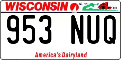 WI license plate 953NUQ