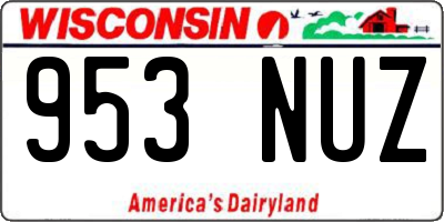 WI license plate 953NUZ