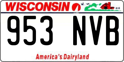 WI license plate 953NVB