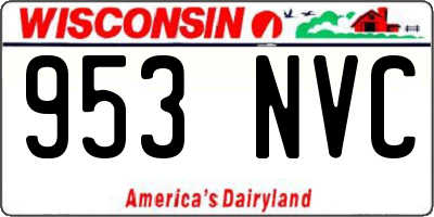 WI license plate 953NVC