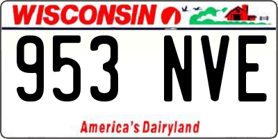 WI license plate 953NVE