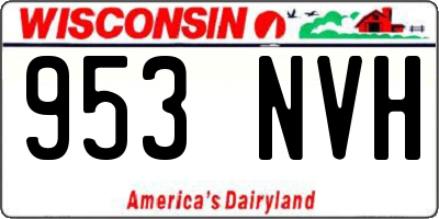 WI license plate 953NVH