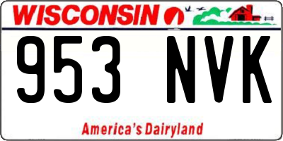 WI license plate 953NVK