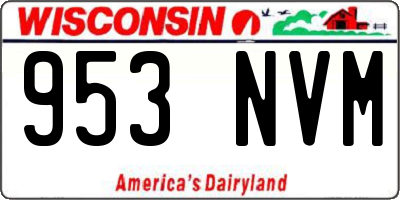 WI license plate 953NVM