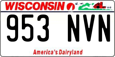 WI license plate 953NVN