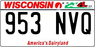 WI license plate 953NVQ